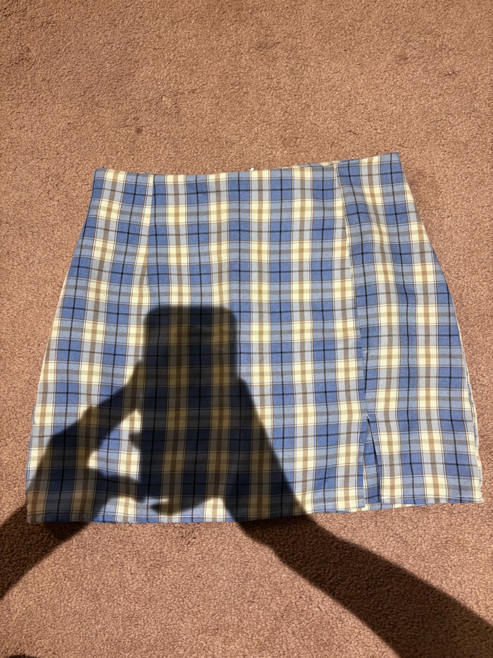 SHEIN Blue and Cream Plaid mini skirt size small